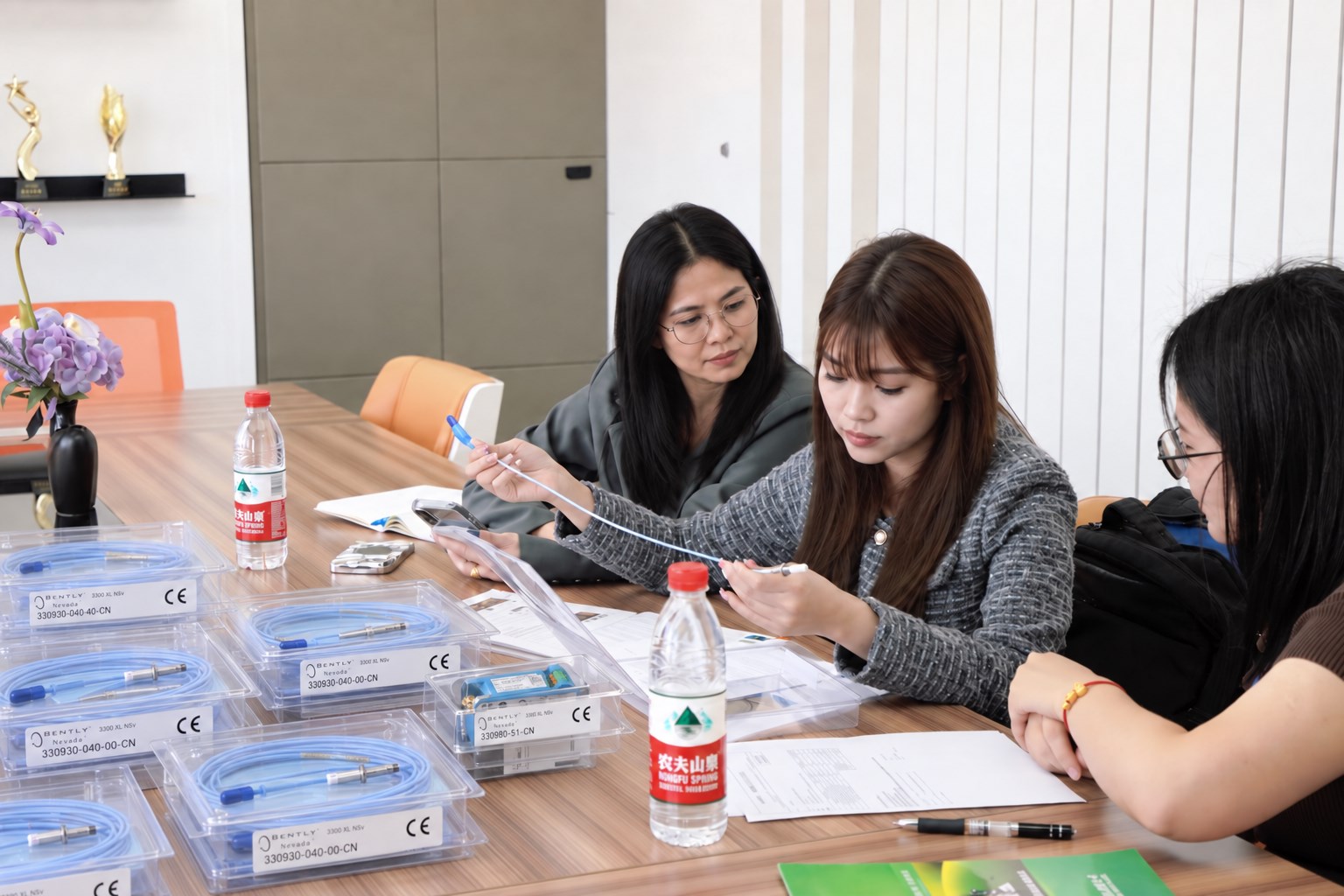 Thai customer inspecting Bently Nevada parts at Amikon